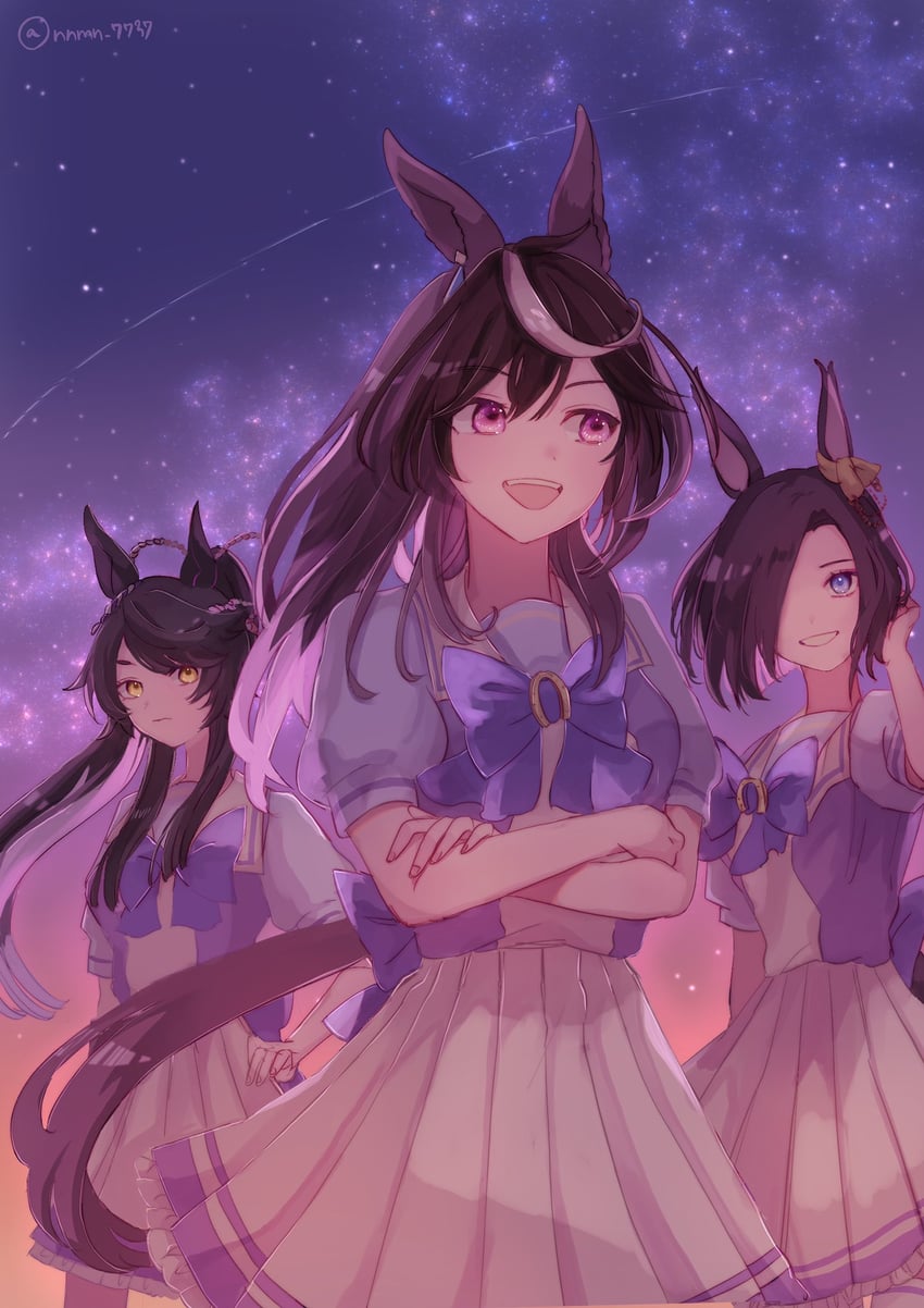 symboli rudolf, narita brian, and air groove (umamusume) drawn by jupo_(nnmn_7737)