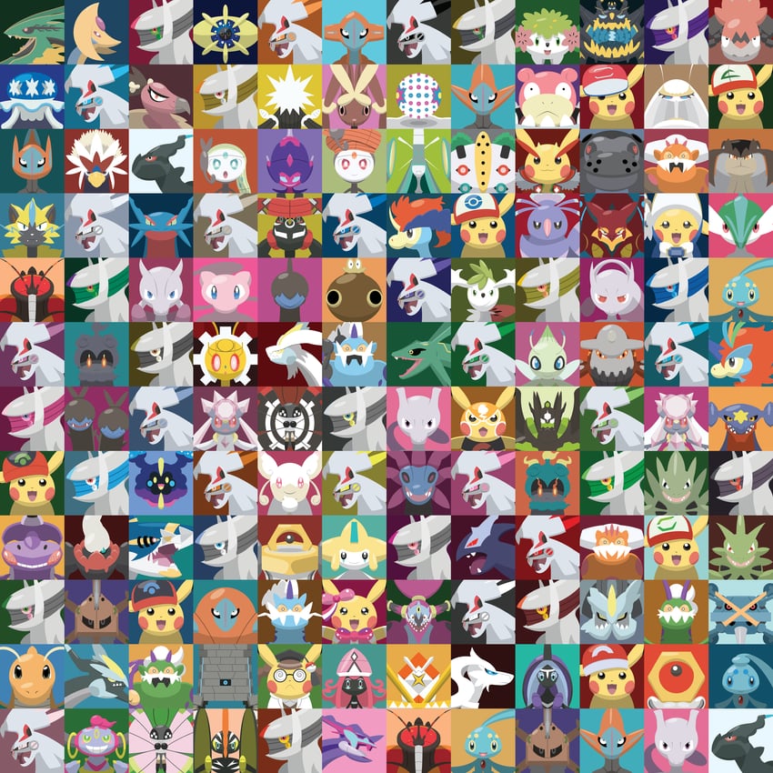 pikachu, lopunny, jirachi, garchomp, gallade, and 91 more (pokemon and 1 more) drawn by shawn_flowers