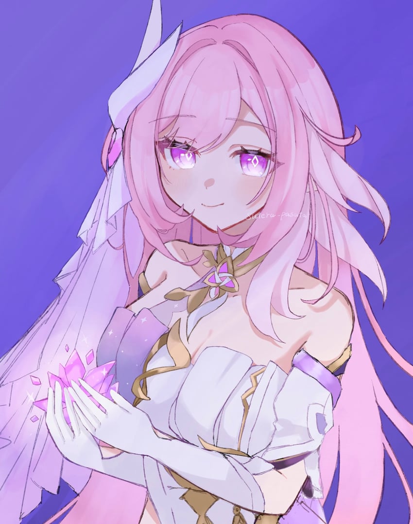 elysia (honkai and 1 more) drawn by sutera_pasuta