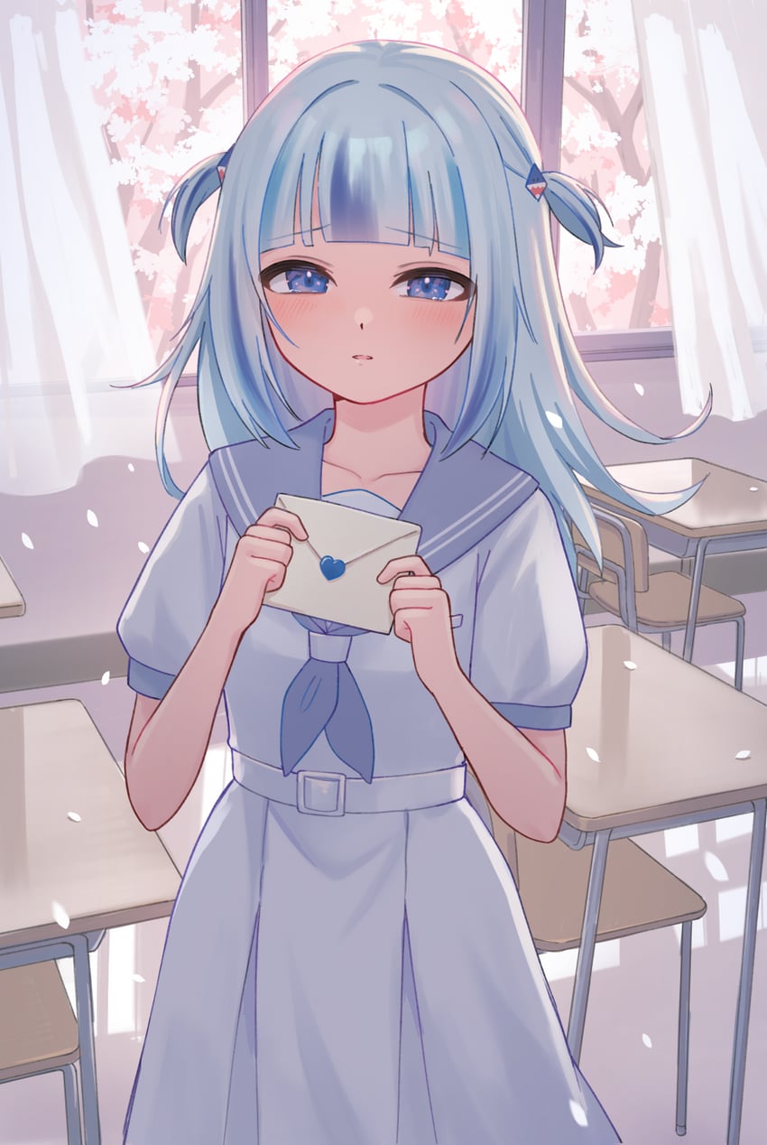 gawr gura (hololive and 1 more) drawn by nzmtarou