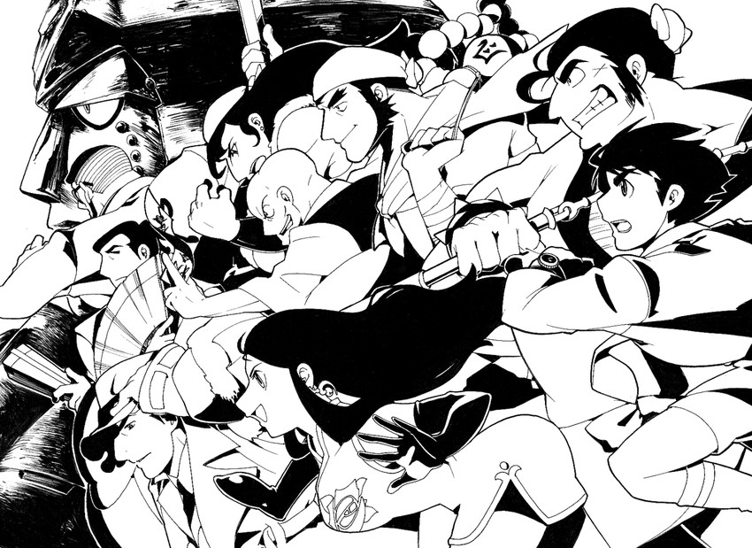 ginrei, murasame kenji, giant robo, kusama daisaku, taisou, and 5 more (giant robo) drawn by undo_(b1006043)