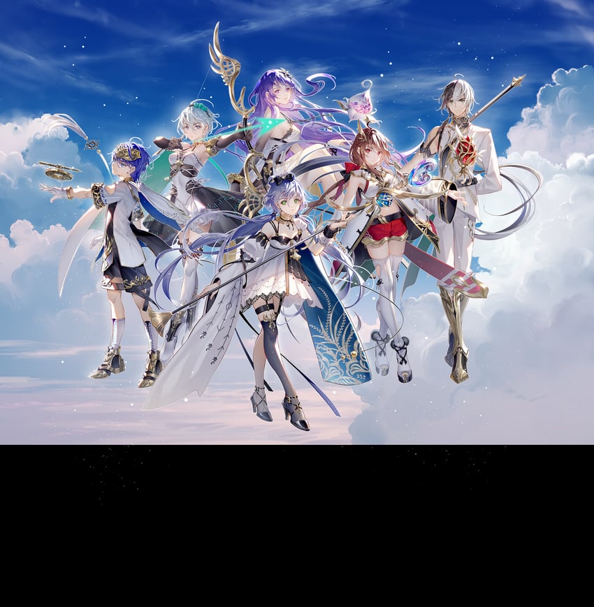luo tianyi, yuezheng ling, yanhe, zhiyu moke, mo qingxian, and 1 more (vocaloid and 1 more) drawn by tidsean
