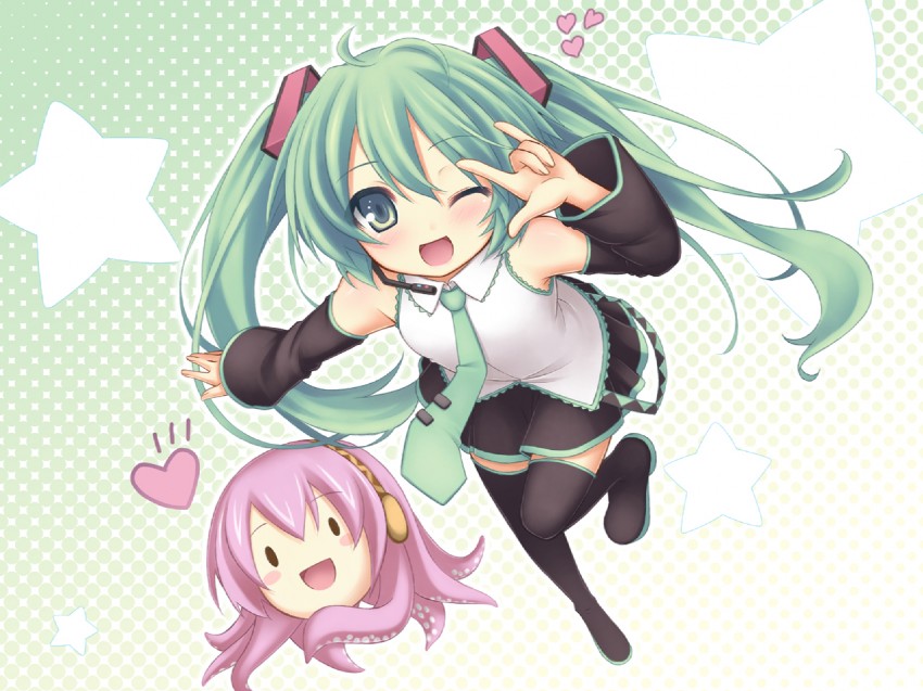 hatsune miku, megurine luka, and takoluka (vocaloid) drawn by ryo_(botugo)