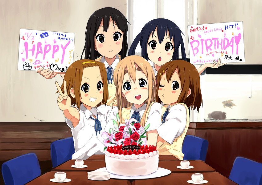 akiyama mio, nakano azusa, hirasawa yui, tainaka ritsu, and kotobuki tsumugi (k-on!) drawn by omaru_gyuunyuu
