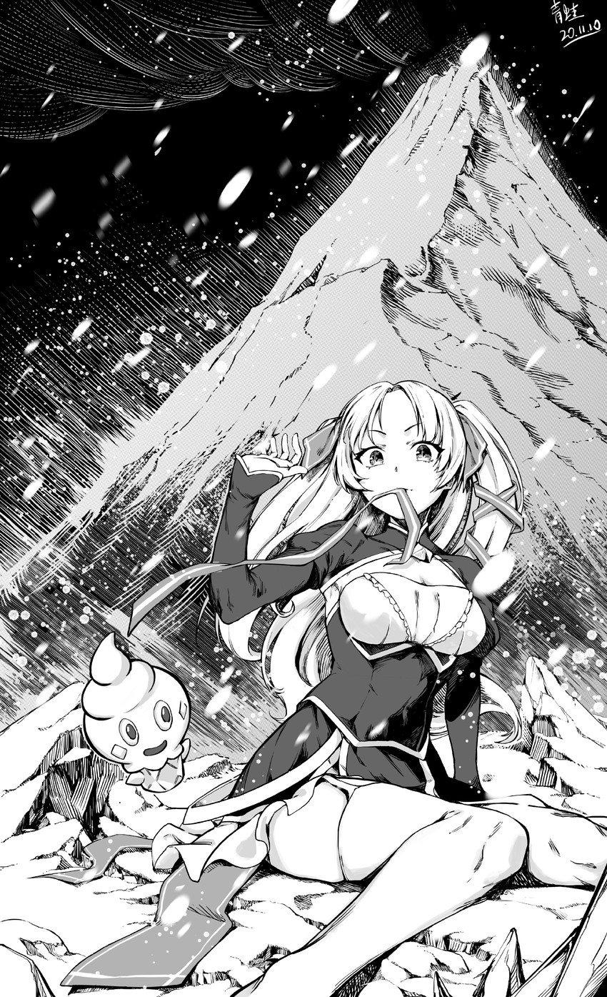 vanillite and artia (pokemon and 2 more) drawn by qingwa_chi_she
