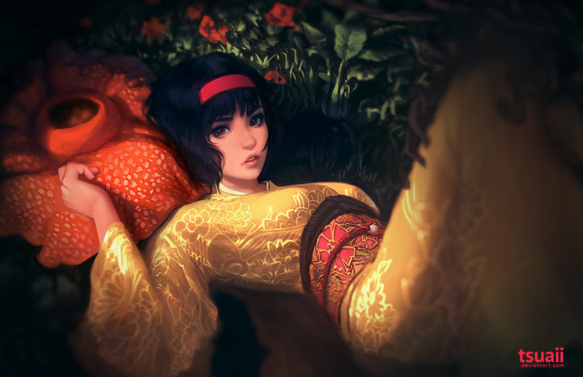 erika and vileplume (pokemon and 1 more) drawn by tsuaii