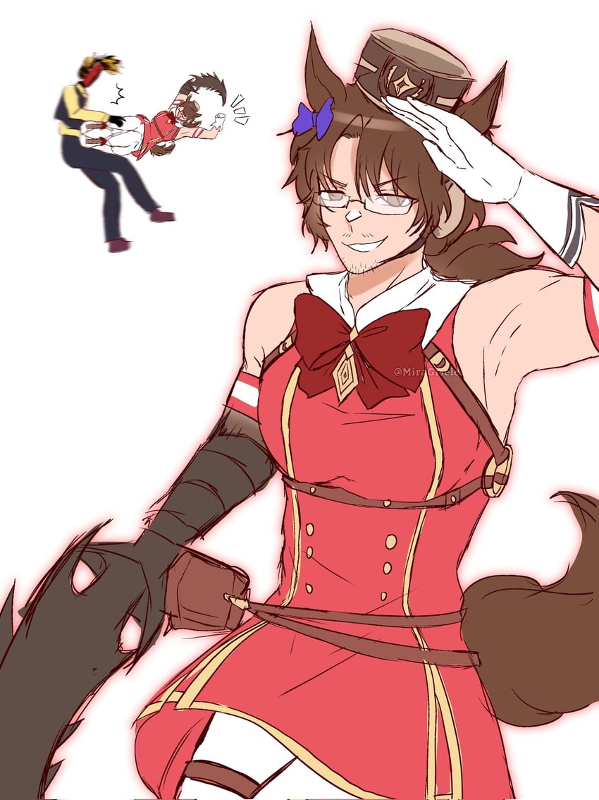 gold ship, dante, and gregor (umamusume and 2 more) drawn by miramsm_20