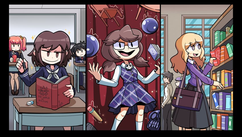 usami renko, maribel hearn, and usami sumireko (touhou) drawn by kevin_arthur