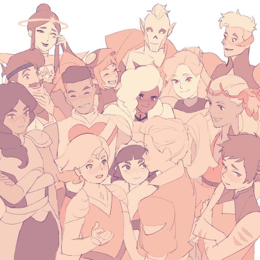 catra, adora, entrapta, glimmer, scorpia, and 9 more (she-ra and the princesses of power) drawn by 55bata6rou
