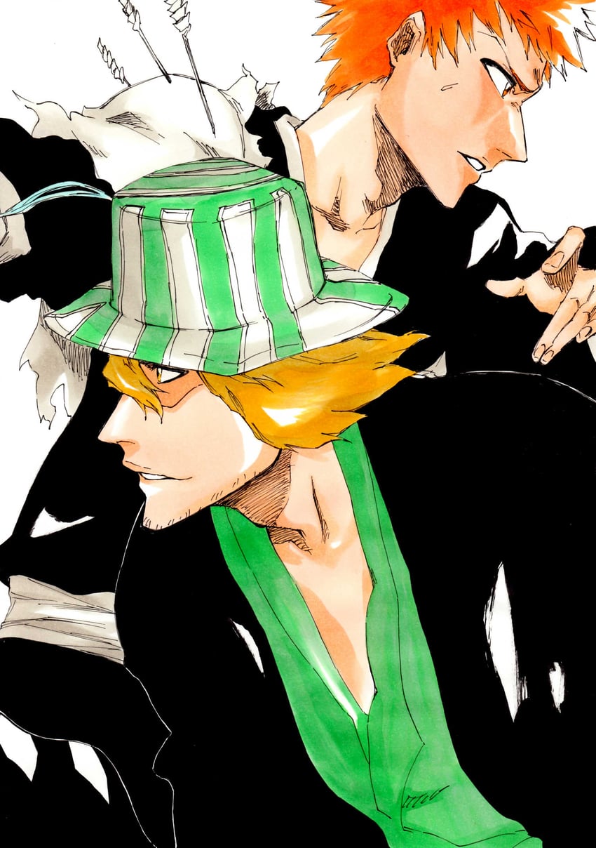 kurosaki ichigo and urahara kisuke (bleach) drawn by ken'ichi_(ken1ro_u)
