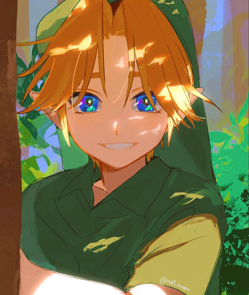 link, young link, and saria (the legend of zelda and 1 more) drawn by hat_babo
