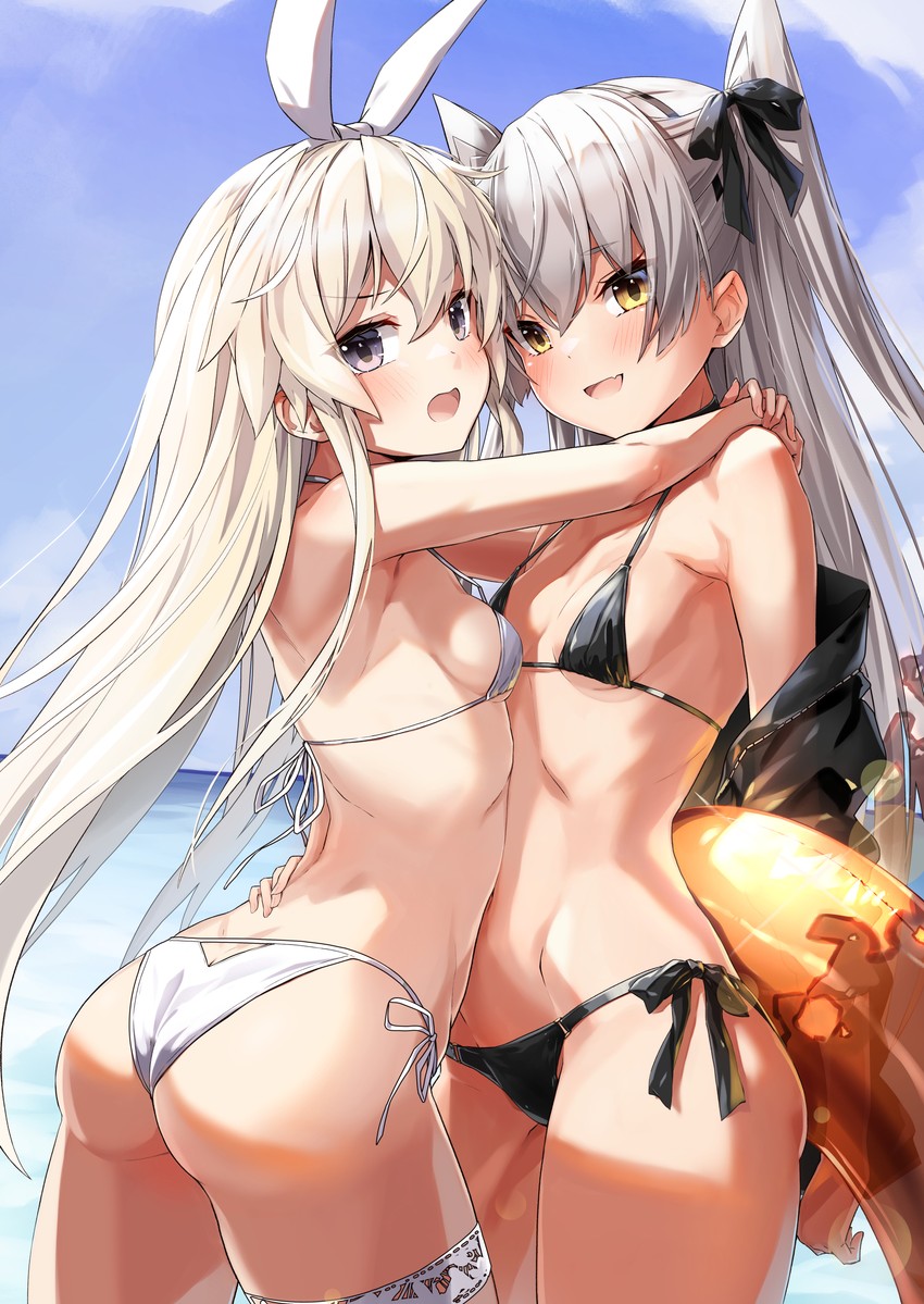 shimakaze and amatsukaze (kantai collection) drawn by takanashi_kei_(hitsujikan)