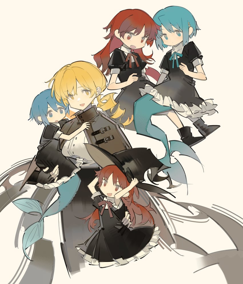 miki sayaka, sakura kyoko, and tomoe mami (mahou shoujo madoka magica) drawn by rin_lingsong
