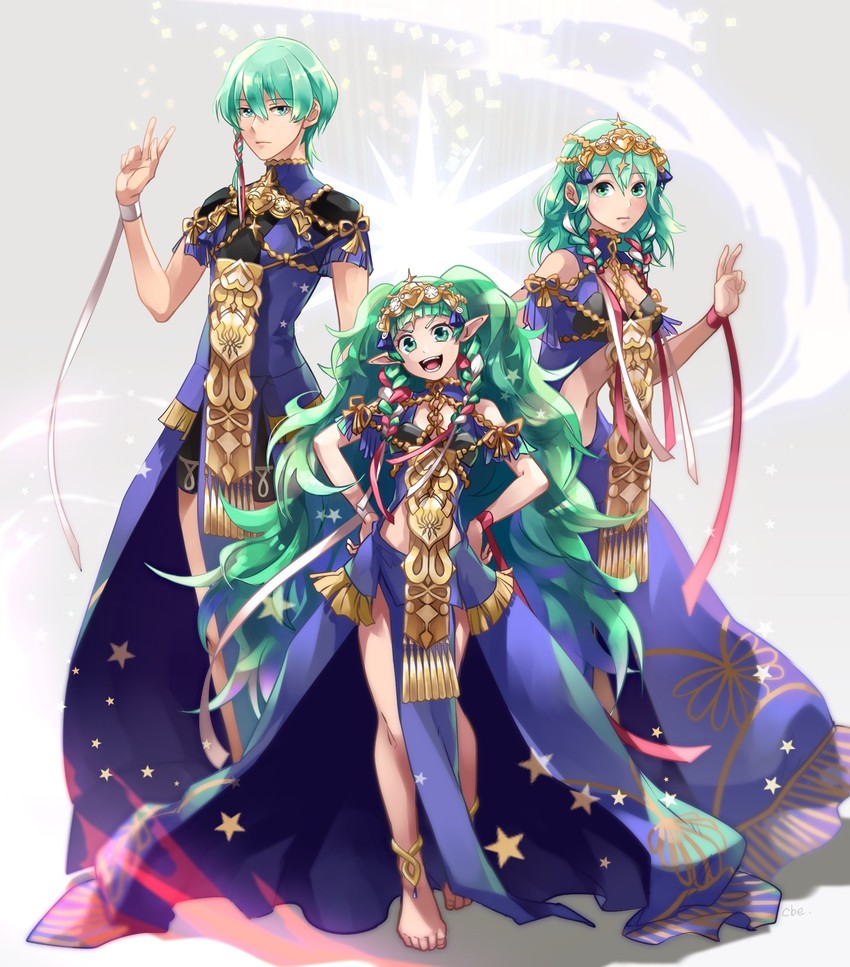 male byleth, female byleth, and sothis (fire emblem and 1 more) drawn by shiroi_(shiroicbe)