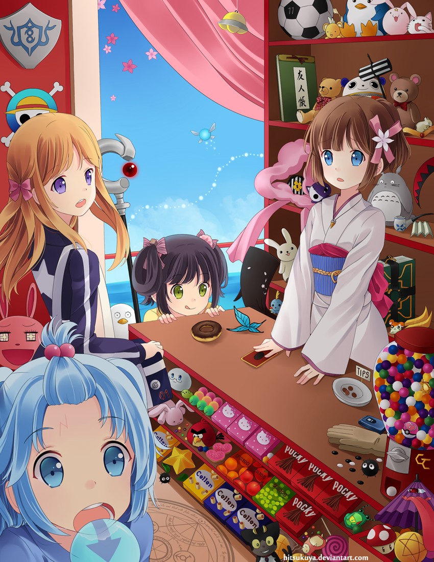 tatara kogasa, kero, kuma, hello kitty, navi, and 12 more (original and 55 more) drawn by hitsukuya