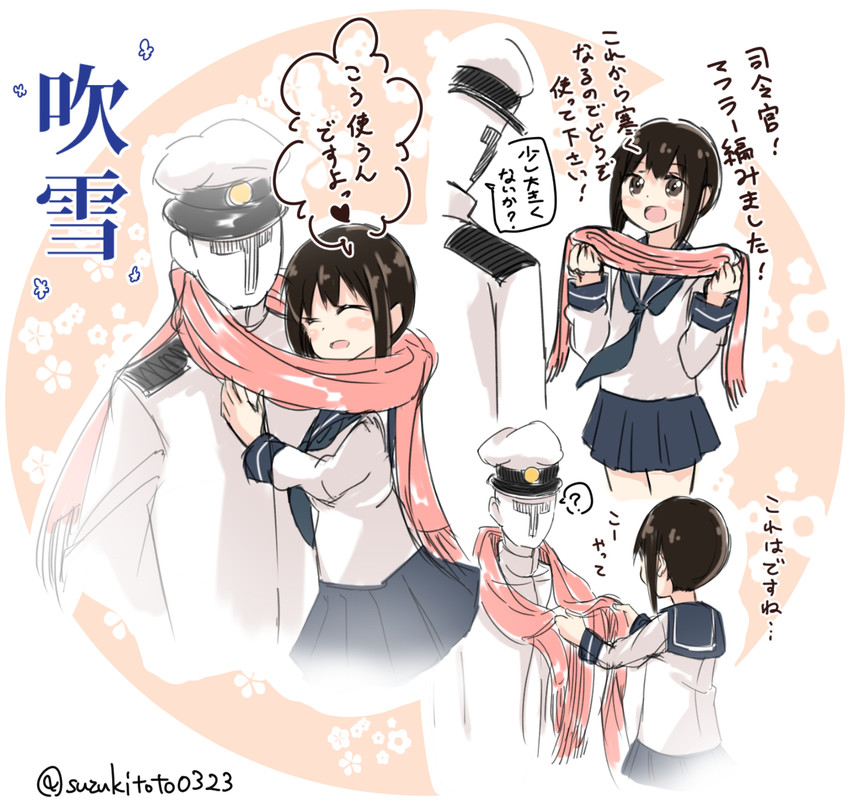 admiral, fubuki, and t-head admiral (kantai collection) drawn by suzuki_toto
