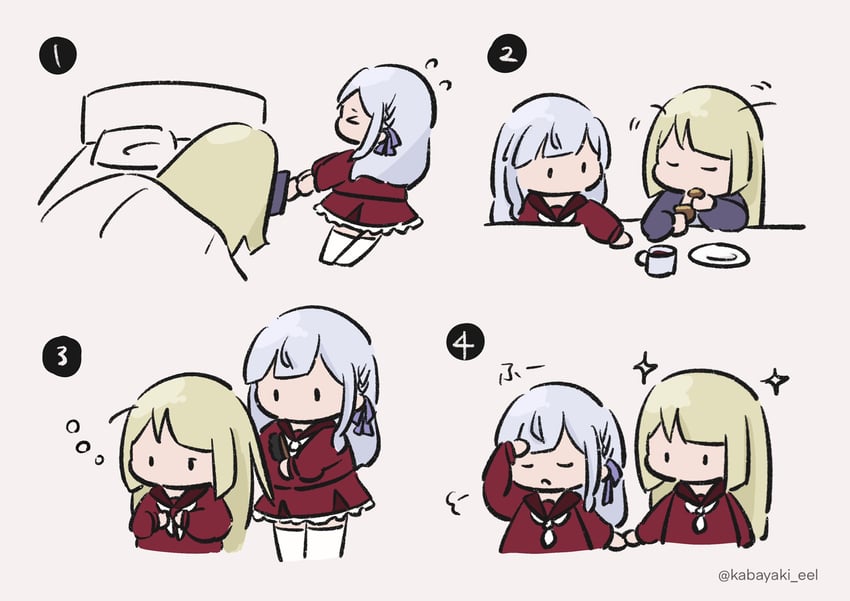 kon kanaho and miyagawa takane (assault lily) drawn by kabayaki_(kabayaki_eel)