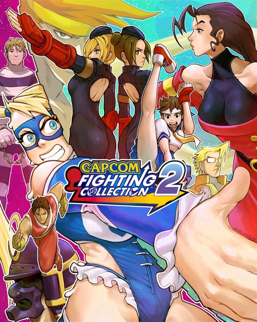 kasugano sakura, rainbow mika, rose, cody travers, juni, and 5 more (street fighter and 3 more) drawn by quasimodox