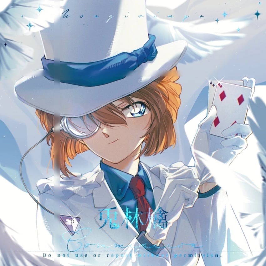 haibara ai and kaitou kid (meitantei conan and 1 more) drawn by usagi_ringo