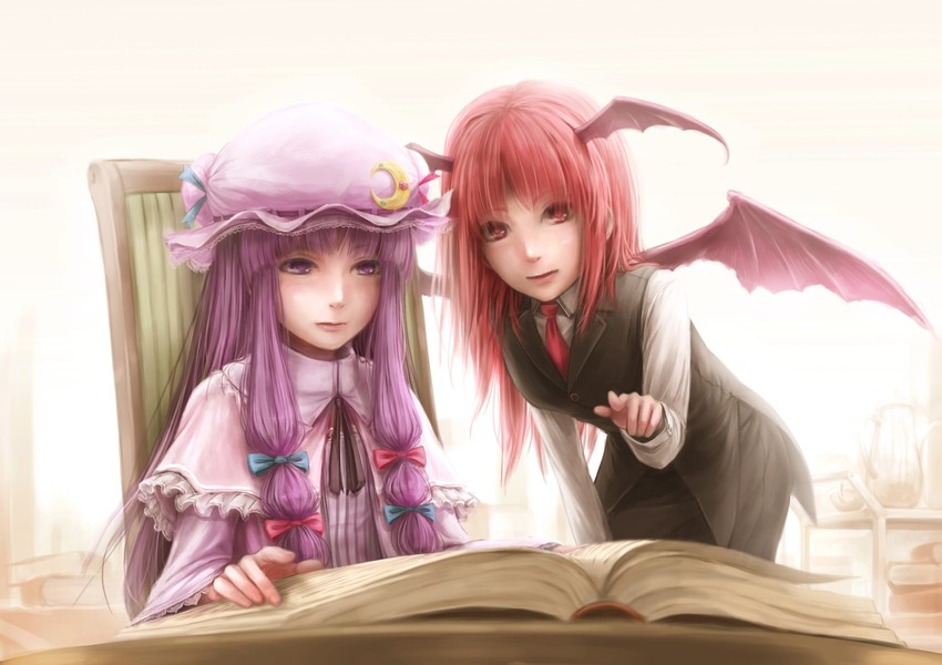 patchouli knowledge and koakuma (touhou) drawn by lif_(lif_&_ref)