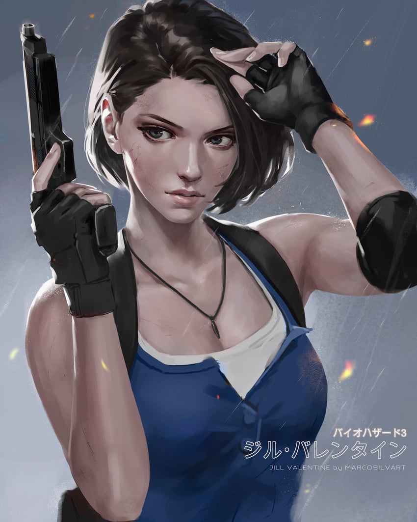 jill valentine (resident evil and 2 more) drawn by marcosilvart
