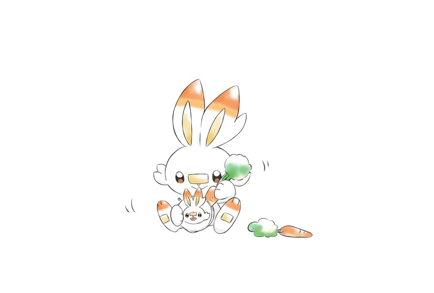 scorbunny (pokemon) drawn by nao_me_mo
