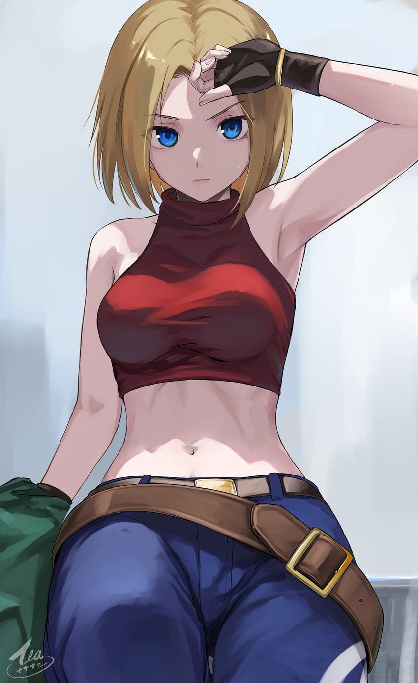 blue mary (the king of fighters and 1 more) drawn by tea_(nakenashi)