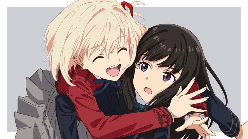 nishikigi chisato and inoue takina (lycoris recoil) drawn by asada7101