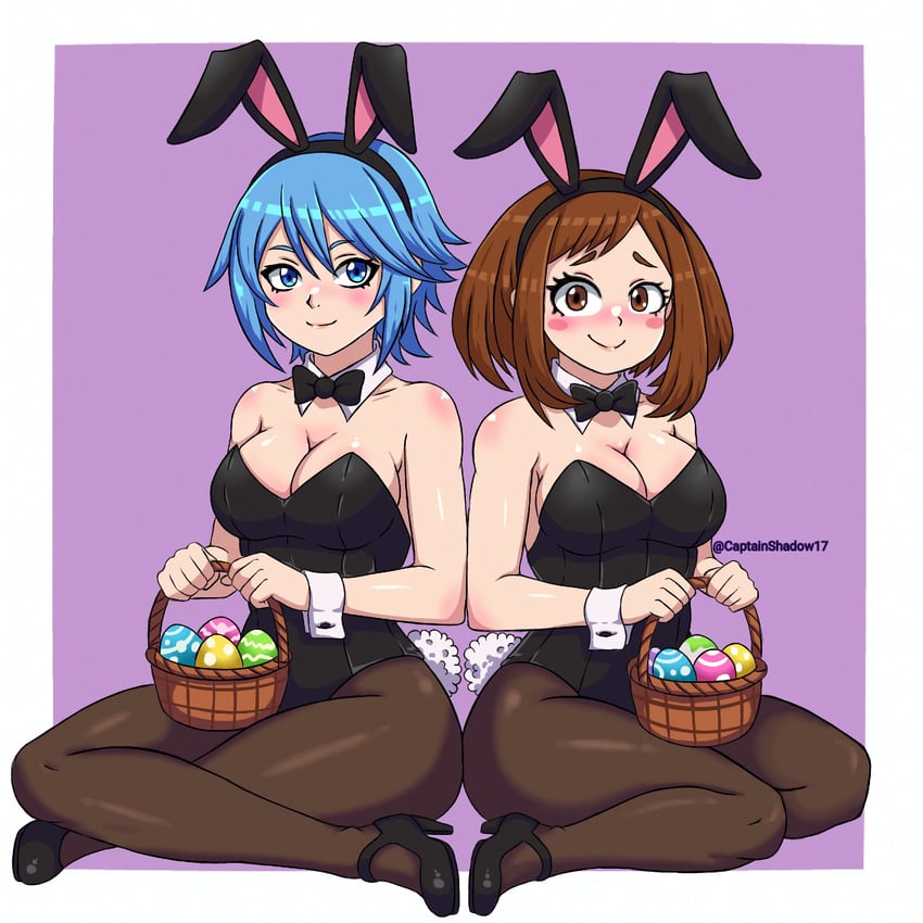 uraraka ochaco and aqua (boku no hero academia and 3 more) drawn by captainshadow