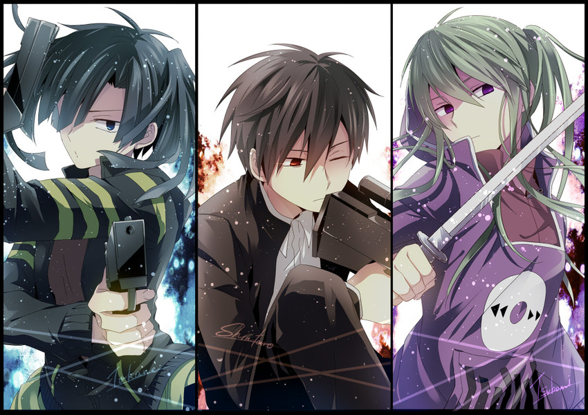 kisaragi shintarou, kido tsubomi, and enomoto takane (kagerou project) drawn by usm_(kk316)
