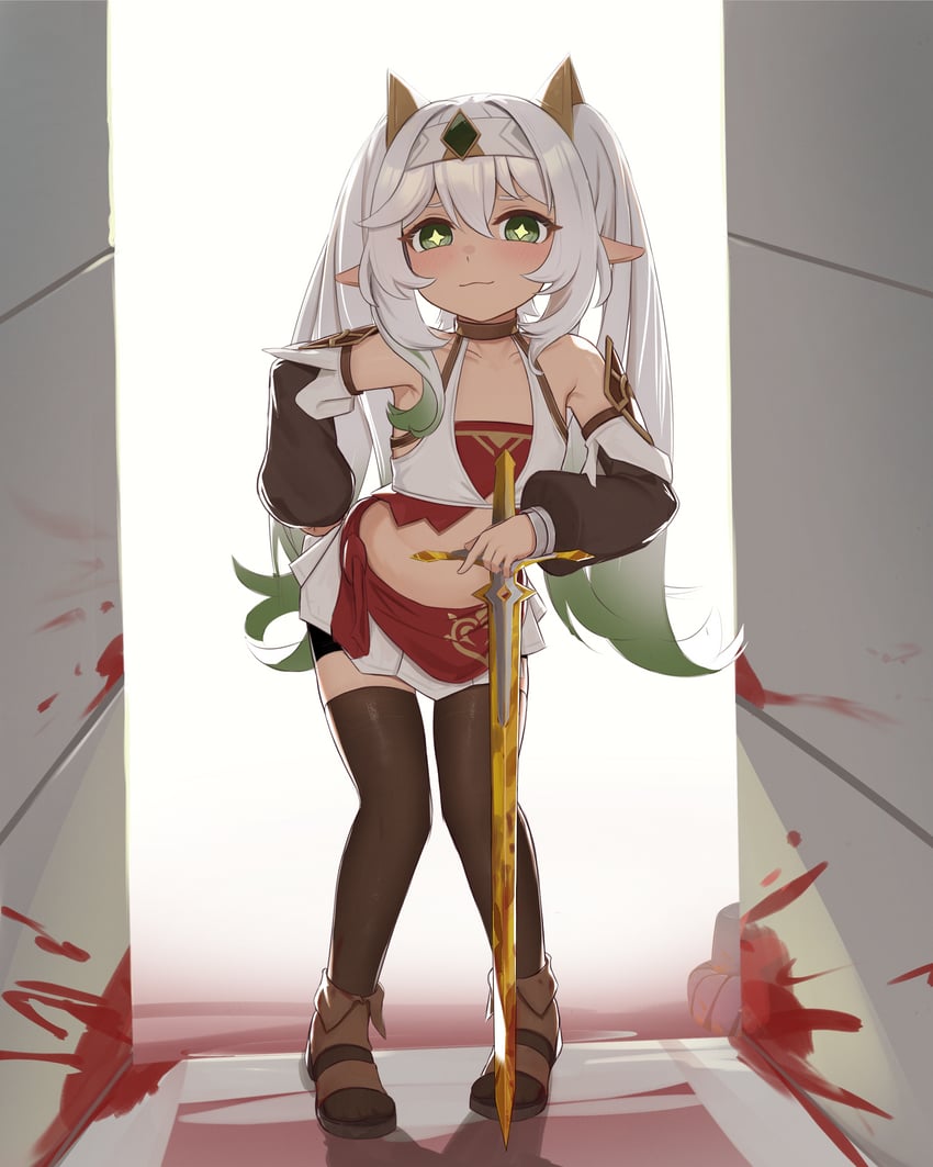 nahida and eremite desert clearwater (genshin impact) drawn by mockingeu