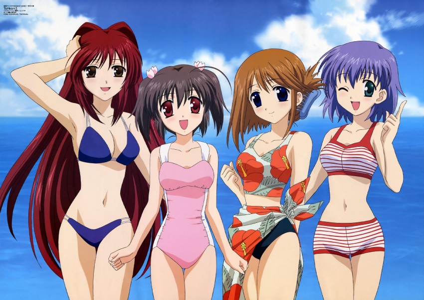kousaka tamaki, komaki manaka, yuzuhara konomi, and tonami yuma (to heart and 1 more) drawn by inoue_yuuko