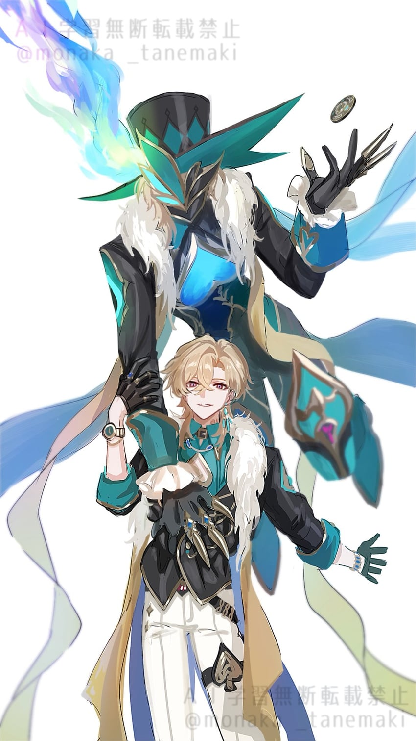 aventurine (honkai and 1 more) drawn by tanemaki_monaka