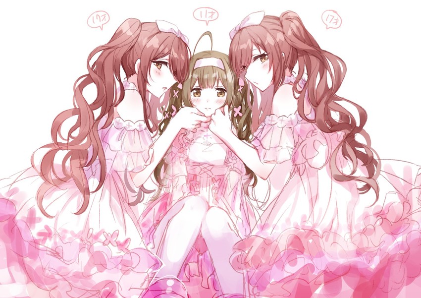 osaki amana, kuwayama chiyuki, and osaki tenka (idolmaster and 1 more) drawn by romi_(346_ura)