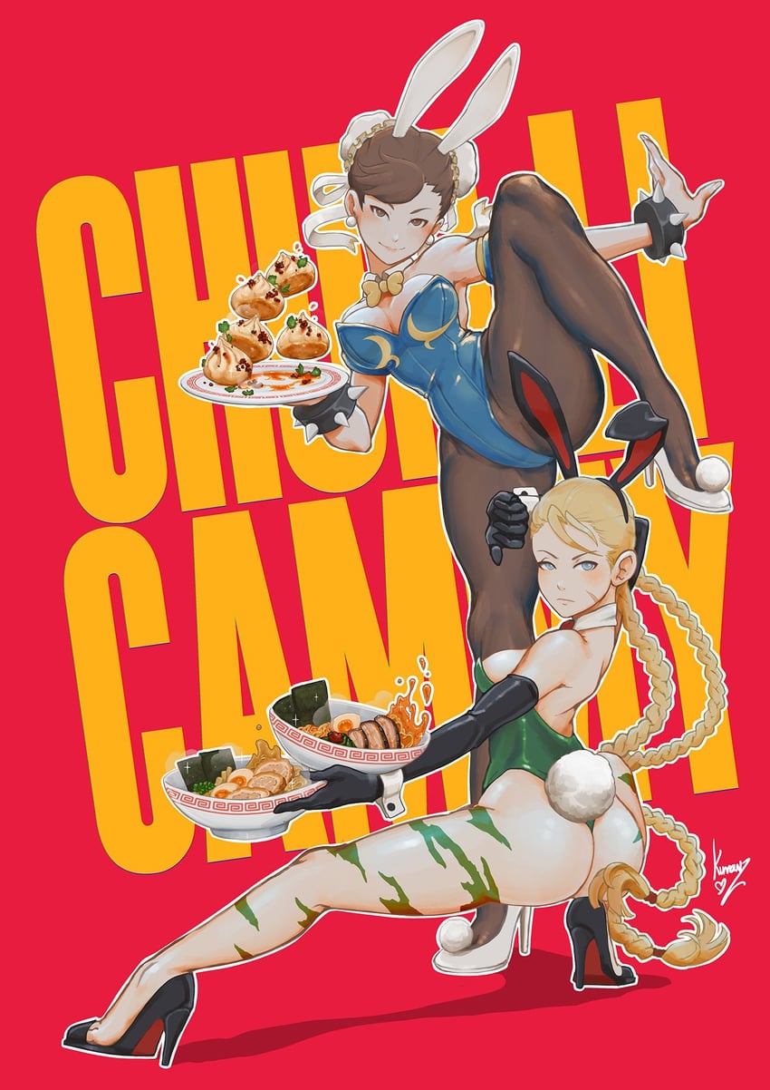chun-li and cammy white (street fighter) drawn by kumanz
