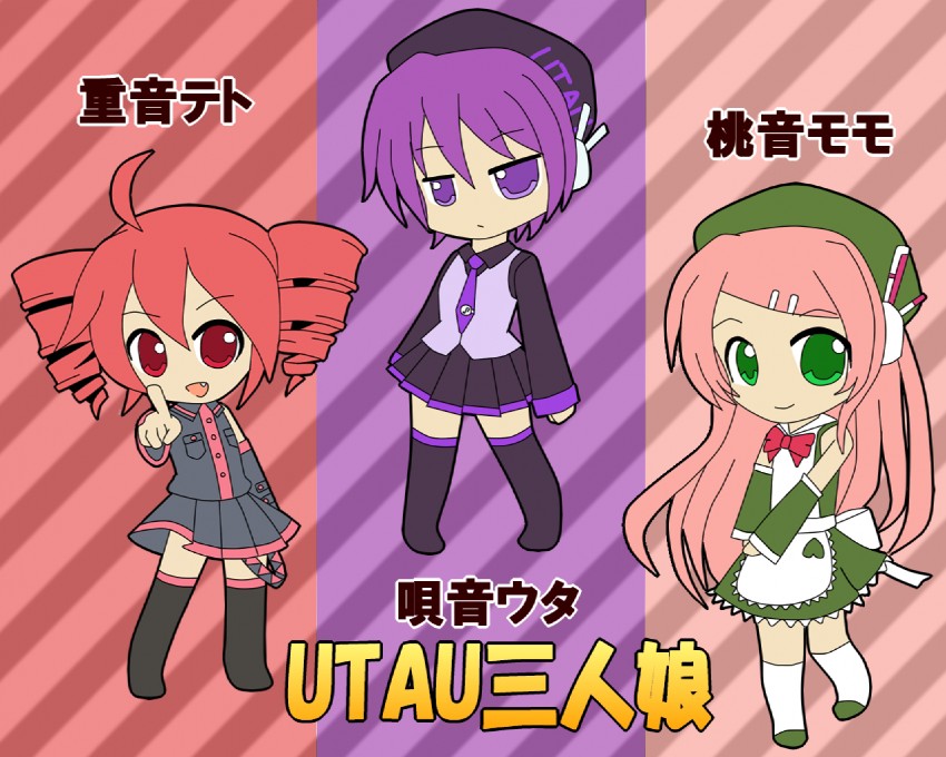 kasane teto, utane uta, and momone momo (utau) drawn by sironagi46