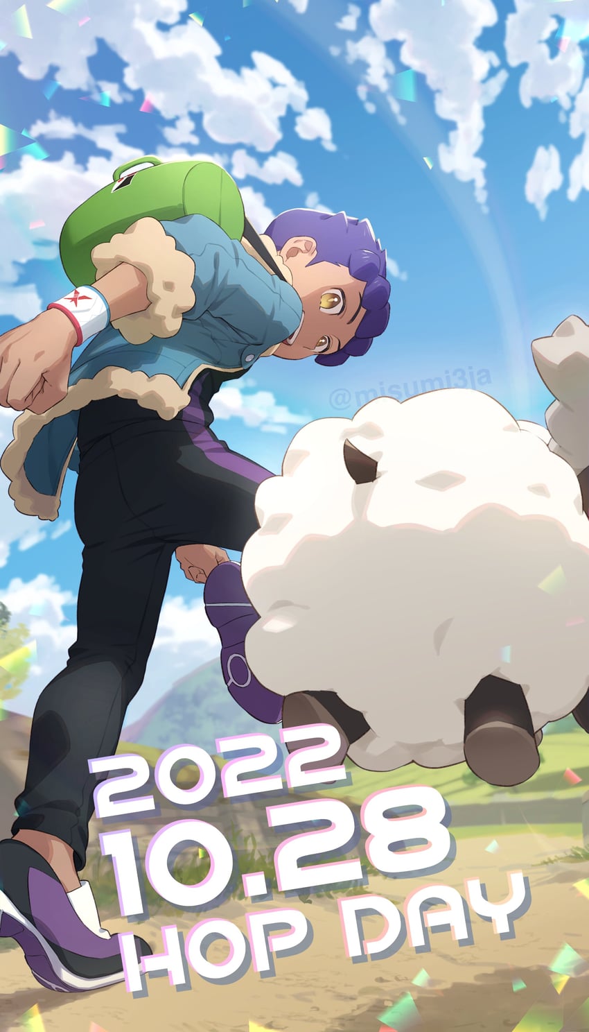 hop and wooloo (pokemon and 1 more) drawn by sankaku