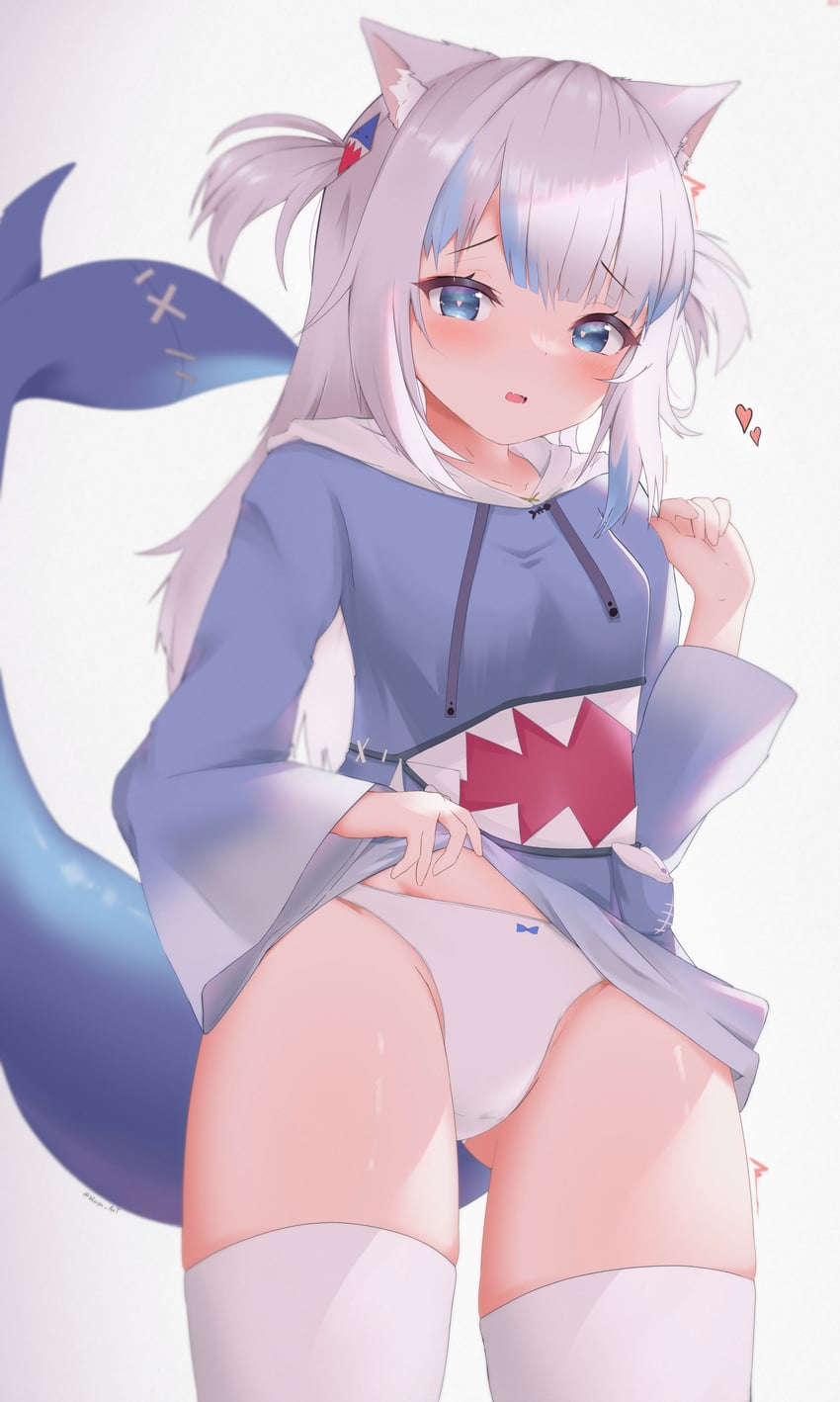 gawr gura (hololive and 1 more) drawn by blaya_art
