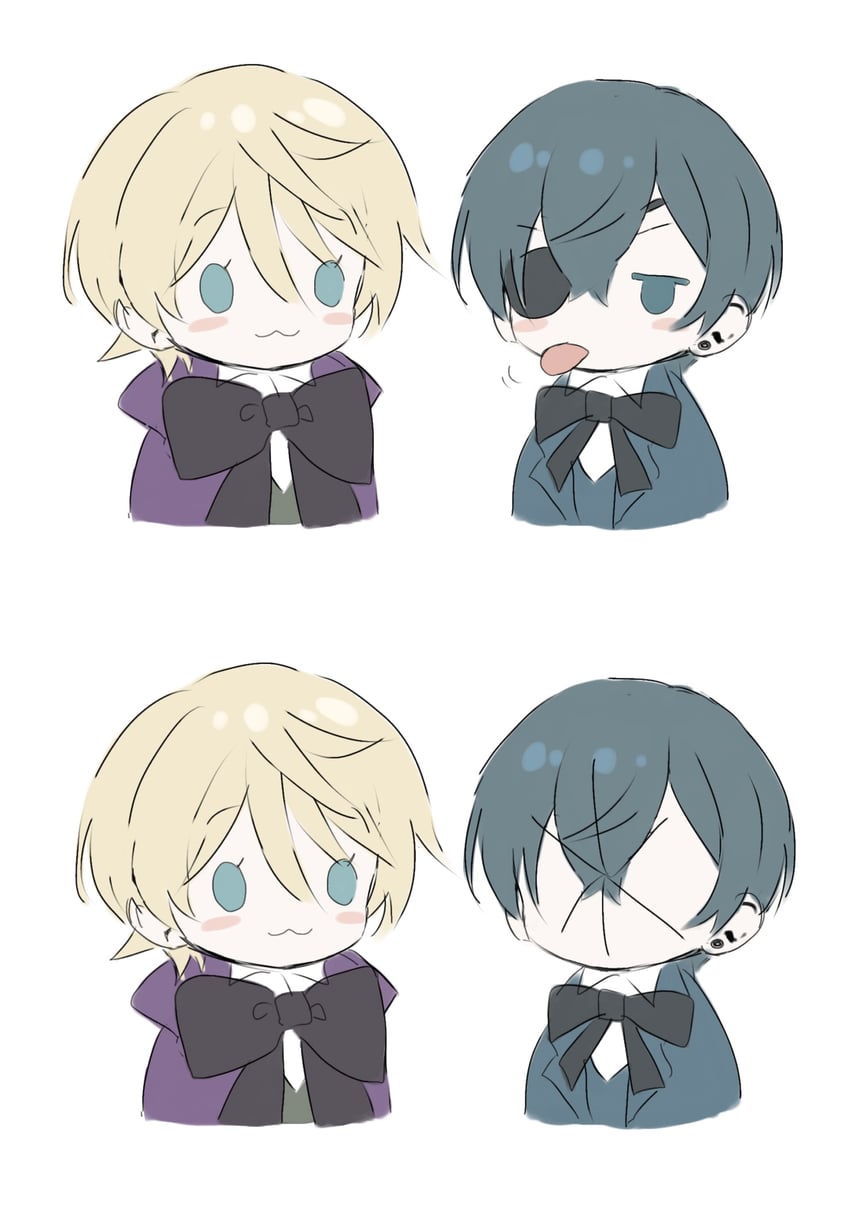 ciel phantomhive and alois trancy (kuroshitsuji) drawn by wormy_owo