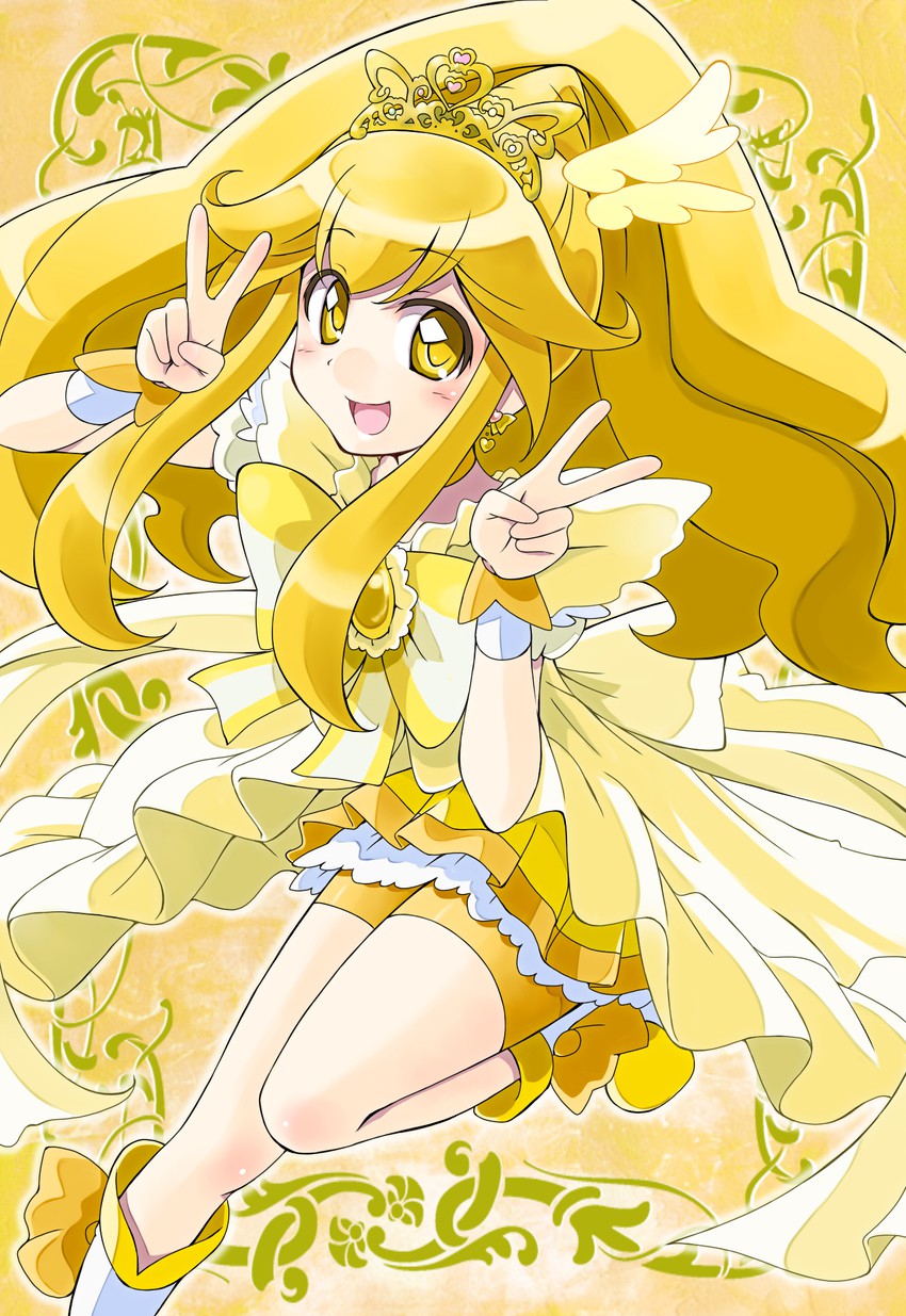 kise yayoi and cure peace (precure and 1 more) drawn by satogo