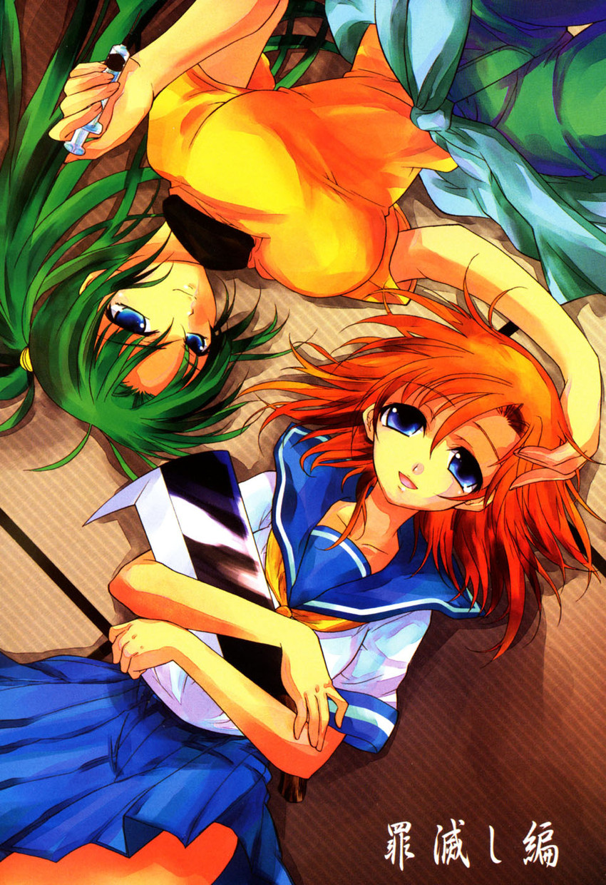 ryuuguu rena and sonozaki mion (higurashi no naku koro ni) drawn by suzuragi_karin