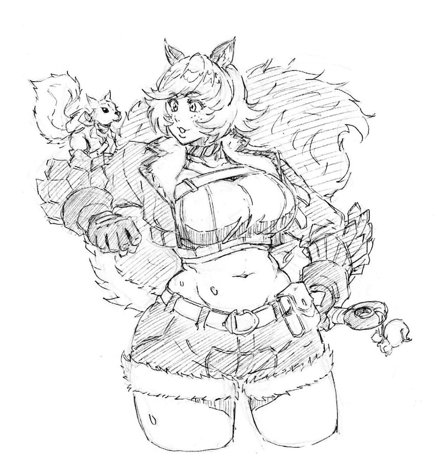 squirrel girl (marvel and 1 more) drawn by rakusakugk