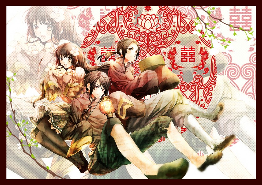 china, taiwan, and hong kong (axis powers hetalia) drawn by hana_(yui)