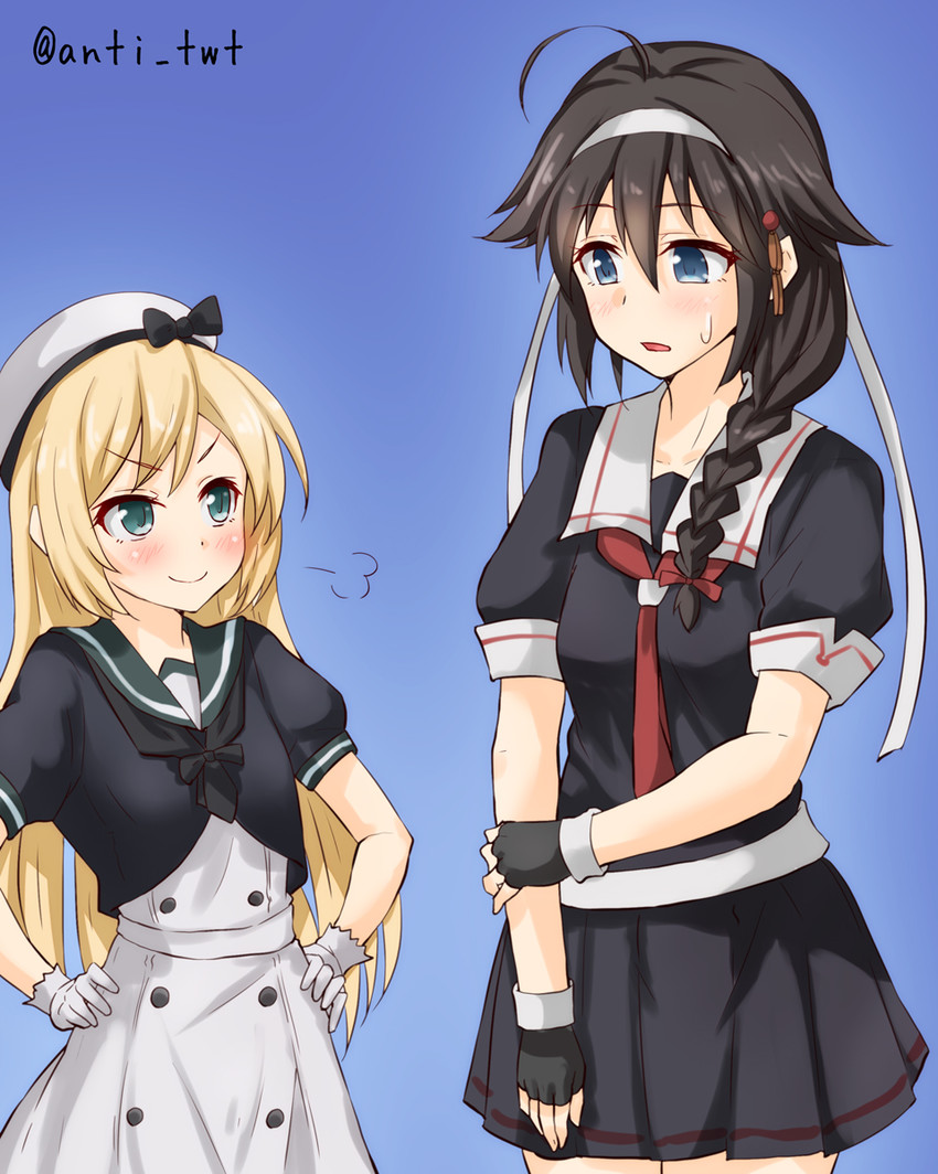shigure, shigure kai ni, and jervis (kantai collection) drawn by anti_(untea9)