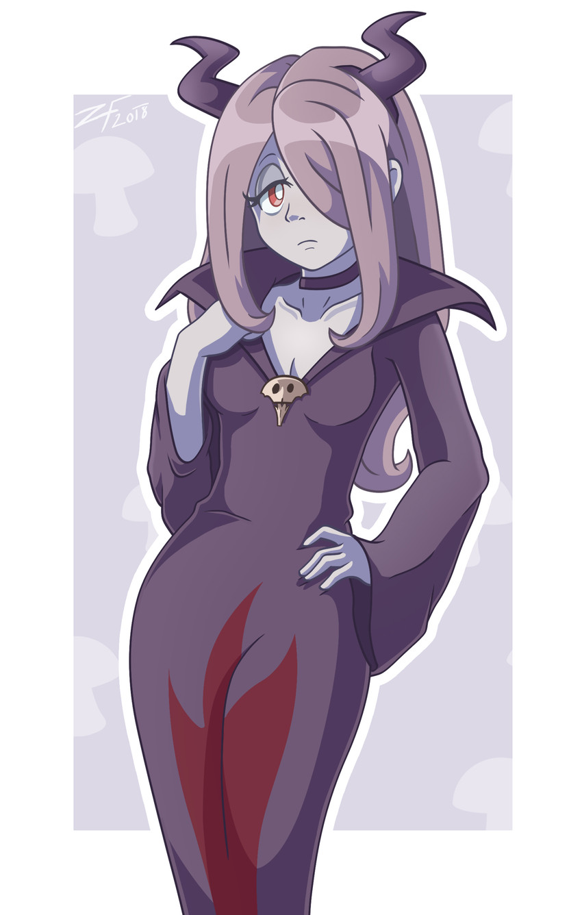 sucy manbavaran and maleficent (little witch academia and 1 more) drawn by gehn94