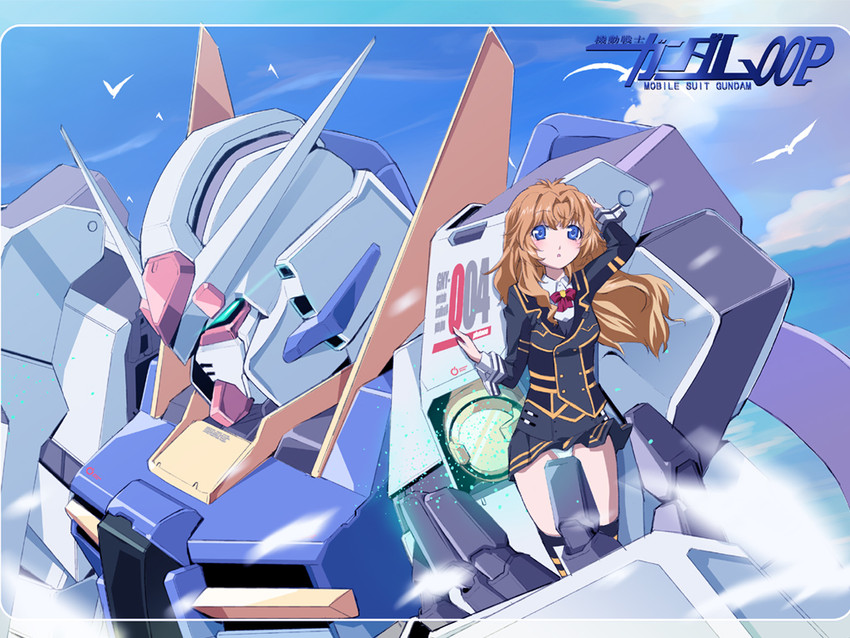 chall acustica and gundam plutone (gundam and 2 more) drawn by okiura