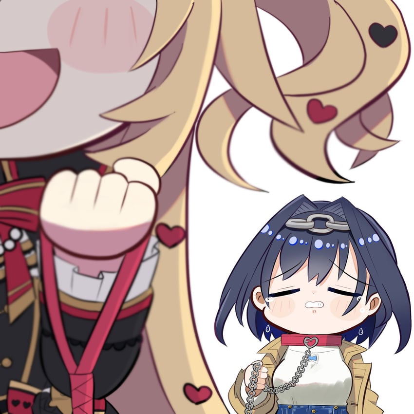 ouro kronii and akai haato (hololive and 1 more) drawn by nabe_(nabe_otome)