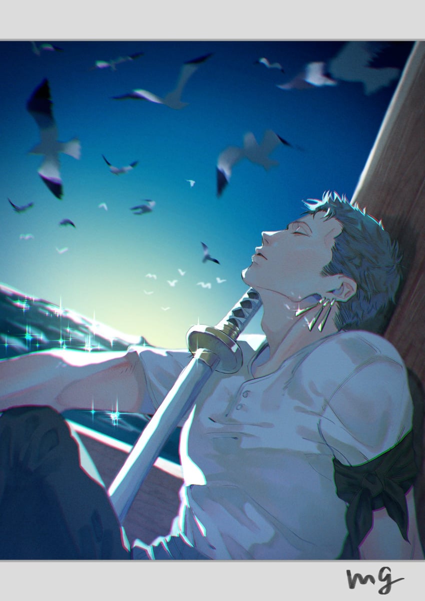 roronoa zoro (one piece) drawn by mg_choco826
