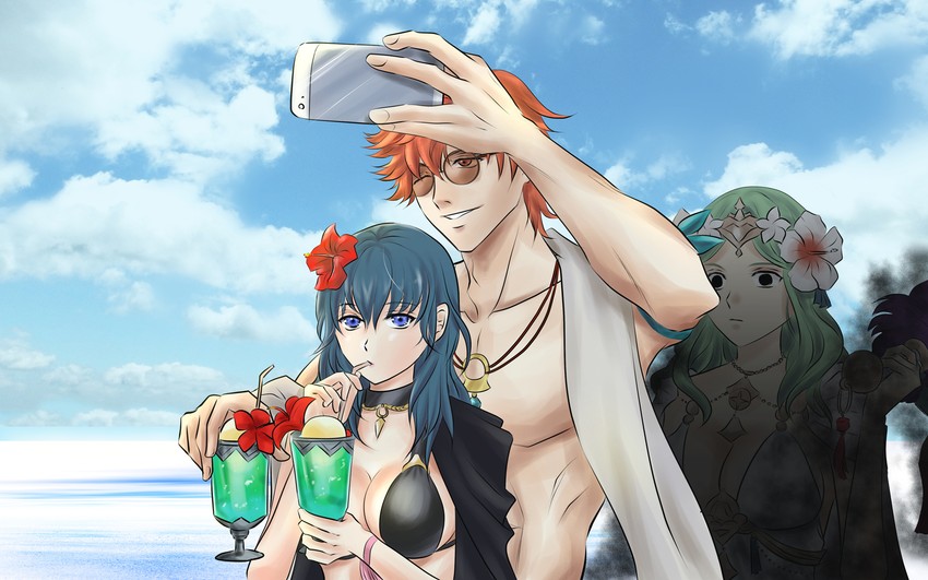 female byleth, rhea, and sylvain jose gautier (fire emblem and 2 more) drawn by kazu20200224