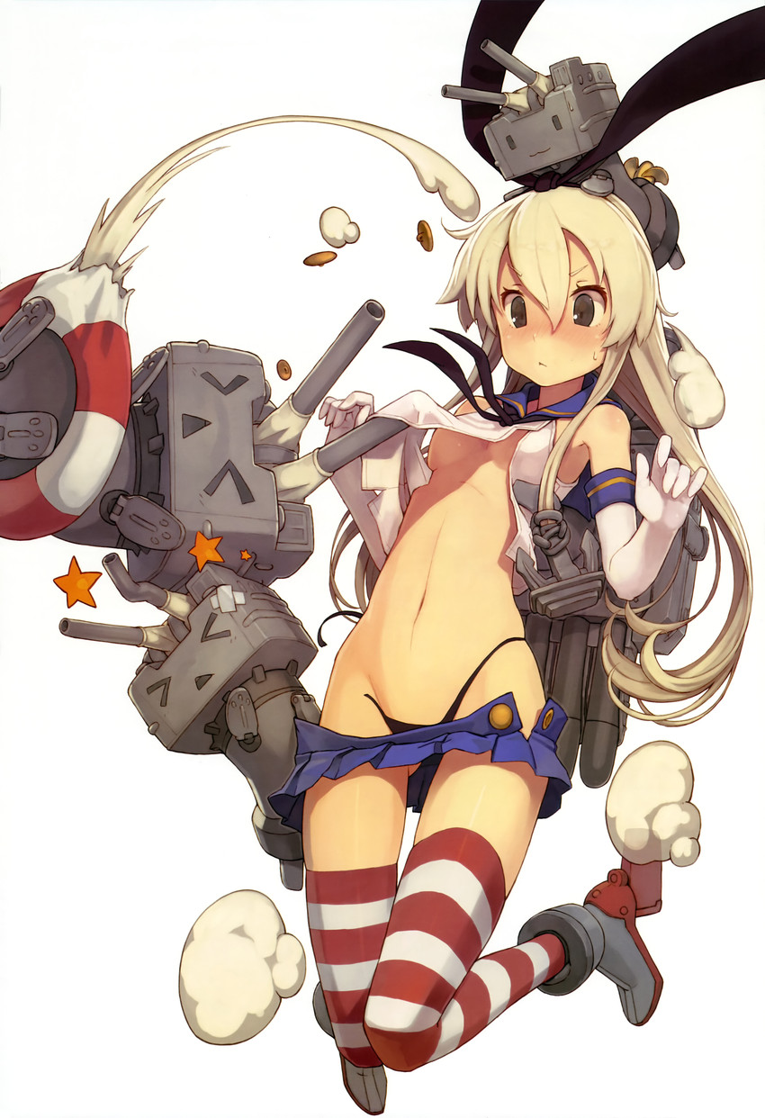 shimakaze and rensouhou-chan (kantai collection and 1 more) drawn by shizuma_yoshinori